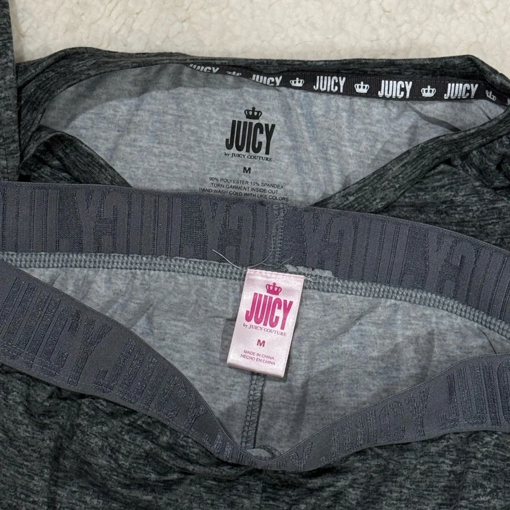 Juicy Couture pajama pants set PJ’s gray jogger style - Picture 2 of 6